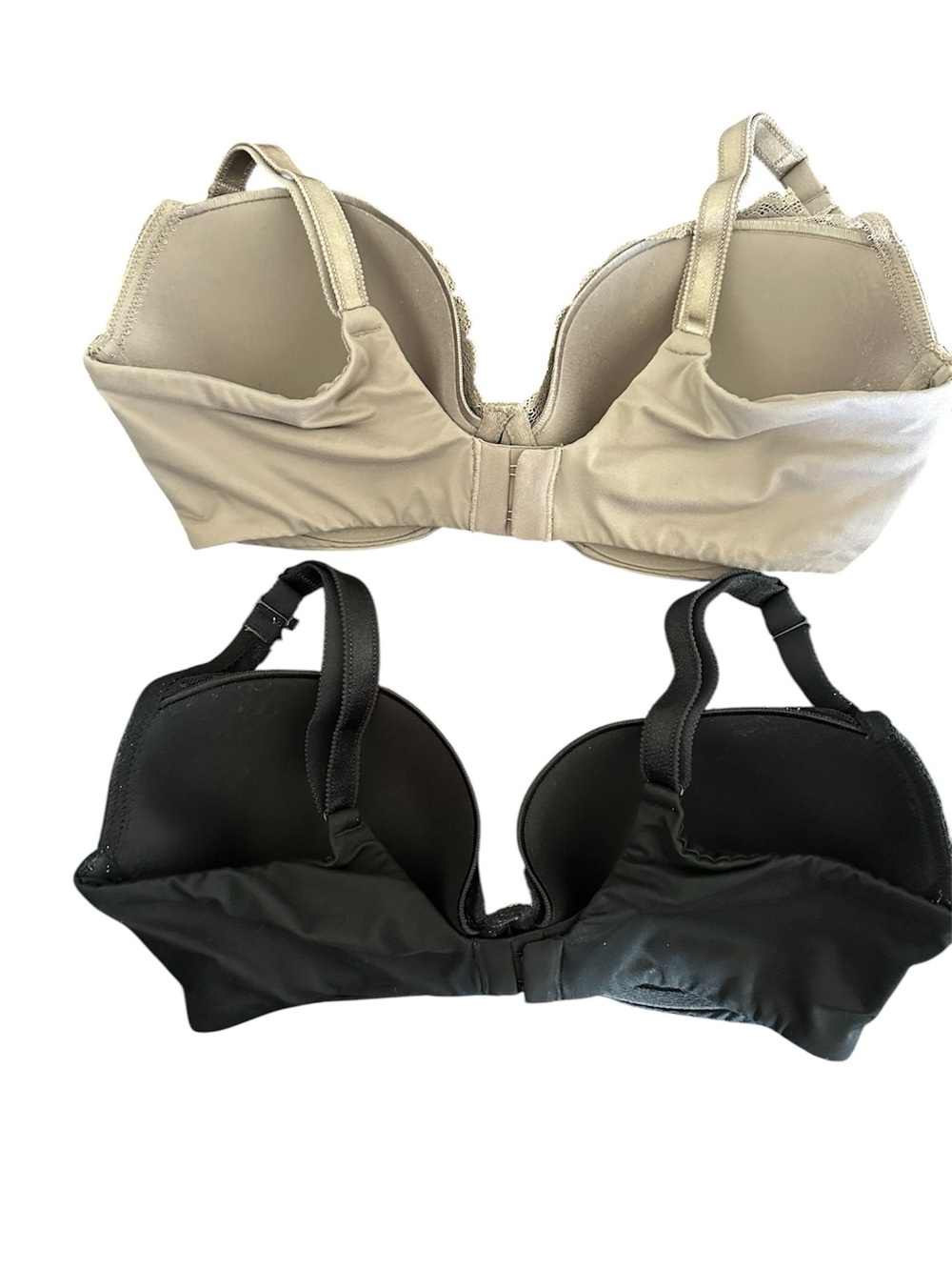 2 Chantelle Norah Chic Plunge T-Shirt Bras Lace Duo - Bronzed Taupe And Black View 3